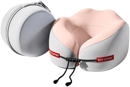 SheRest Cooling Travel Neck Pillow for Airplane, Memory Foam Neck Support