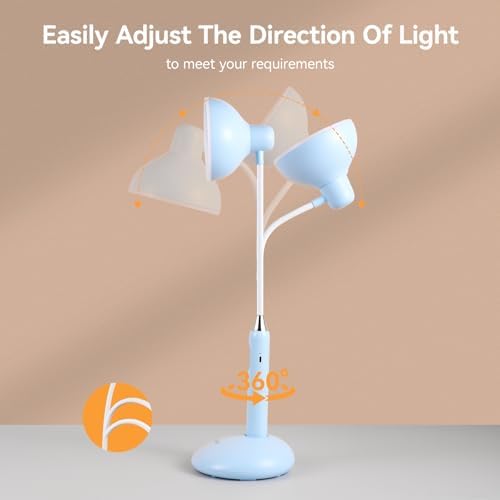 VAVOFO Wireless LED Desk Lamp with Touch Control - Adjustable 2700-7000K Color Temperature, 700LM Brightness, 360° Flexible Gooseneck, USB-C Charging, 2.5hrs Cordless Use (Blue)