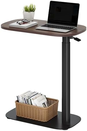 SANODESK 24''Standing Desk Pneumatic Height Adjustable Mobile Overbed Table