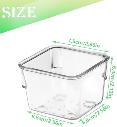 8 PCS Stackable Clear Drawer Organizers 3" x 3" x 2" Square Trays Small Makeup Vanity Storage Bins Clear Desk Drawer Organization Container Dividers for Office Bathroom Kitchen Utensil