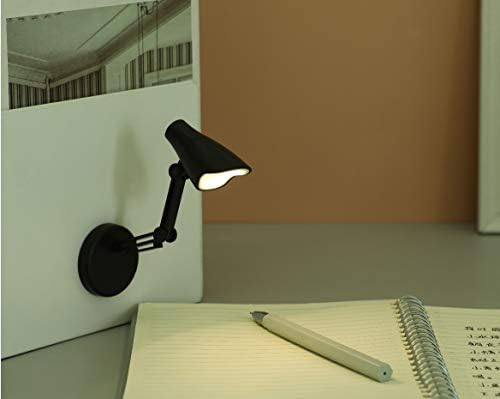 2 Pack LED Mini Table Lamp Fold-able Night Reading Book Lamps-Black
