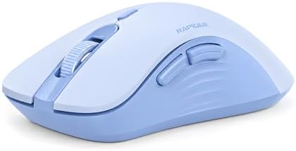 RAPIQUE Bluetooth Wireless Mouse, Dual Bluetooth & 2.4GHz, Light Blue