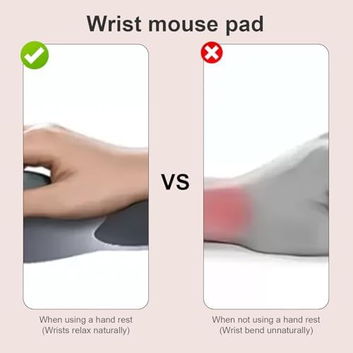 Ergonomic Wrist Pad for Users Featuring Memory Foam to Carpal Tunnel Syndrome Gaming Wrist Relief Hand Fatigue Reduction