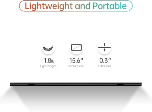WGK 15.6 inch Portable Monitor 4K UHD 100%sRGB Travel Display HDMI/USB-C Compatible with Laptops, Desktops, Phones, PS, Mac, Xbox, Switch, and Other Gaming Devices Kickstand & Speakers VESA Mountable
