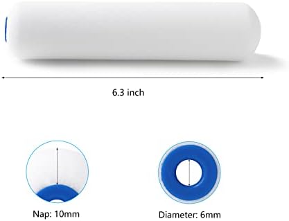 Mister Rui Foam Paint Roller Covers, 6 Inch Paint Rollers, Pack of 24