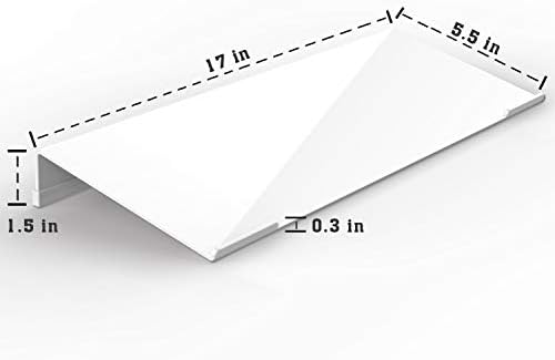 KOTEMON Acrylic Tilted Computer Keyboard Stand for Ergonomic Typing, Keyboard Tray Holder with Silicone Non-Slip Case, White