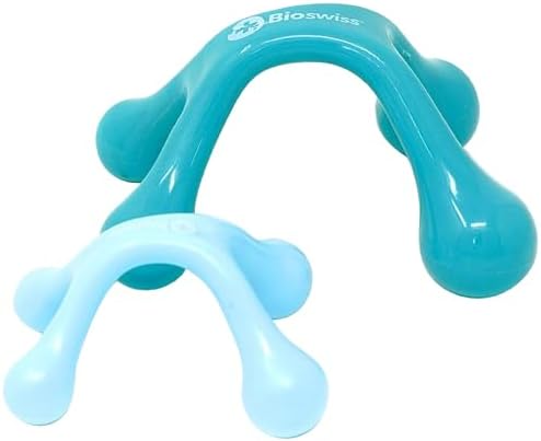 BioSwiss 2-Pack Handheld Full Body Massager, 4-Leg Pressure Point Tool for Back, Neck, and Shoulder, Includes 1 Large and 1 Small