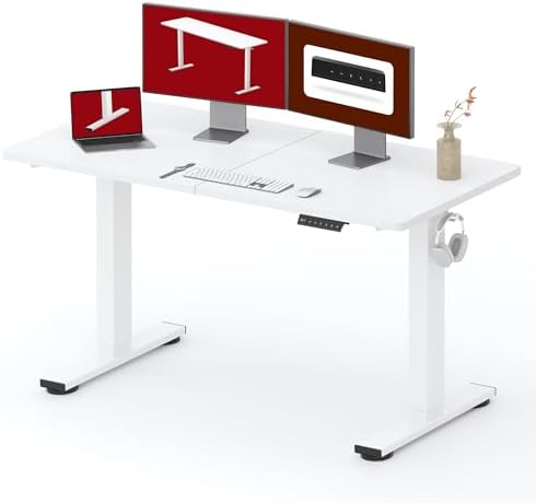 SANODESK 55''x24'' Height Adjustable Electric Standing Desk for Home Office