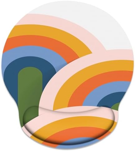 Britimes Ergonomic Mouse Pad with Wrist Support, Rainbow Abstract