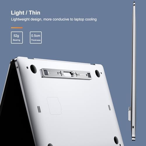 Aluminum Laptop Riser, 4 Adjustable Heights, Foldable for Desk