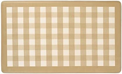 Anti-Fatigue Floor Comfort Mat, 18 x 30 in, Buffalo Check Taupe, Waterproof