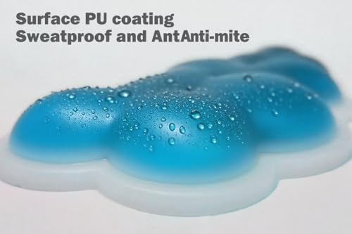 PU Gel Material Computer Keyboard Mouse Wrist Rest, Ergonomic Design, Relieving Typing Pain, Keyboard pad Supporting arm, Mouse pad Supporting Wrist, Anti-Skid PU Base, Office, Home, Games (Blue)