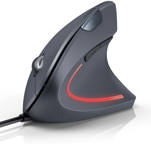 TECKNET Wired Mouse, Comfortable Ergonomic Mouse with 6400 DPI