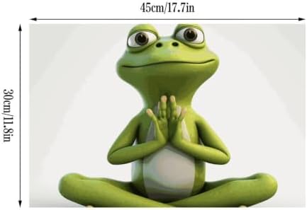 Funny Frog Doing Yoga Placemats 12x18 Inch Farmhouse Table Mats