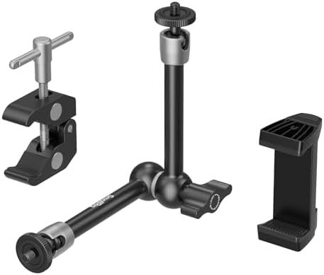 SMALLRIG Magic Arm Clamp w/ 1/4 and 3/8 Thread Holes, 9.8 Inches Adjustable