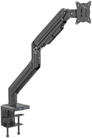 Redragon GMK916 Ultrawide Monitor Mount with USB - Gas Spring Adjustable Arms with VESA 75/100mm, 15-49 Inch Screen Compatibility, C Clamp & Grommet Base, Cable Management, 44lbs Load Capacity