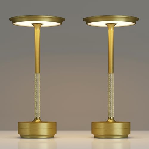 TBBGA 2 Pack Rechargeable Cordless Table Lamp, 5000mAh Battery Table Light