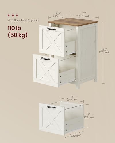 VASAGLE File Cabinet, 2-Drawer Filing Cabinet for Home Office