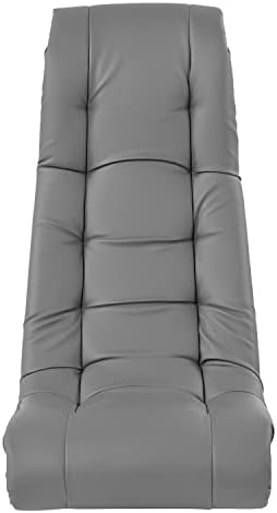 Factory Direct Partners Soft Tufted Floor Rocker - Cushioned Ground Chair for Kids Teens and Adults - Great for Reading, Gaming, Meditating, TV - Coal, 10488-GY