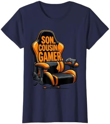 Son Cousin Gamer Funny Cartoon Gaming Chair Humor T-Shirt