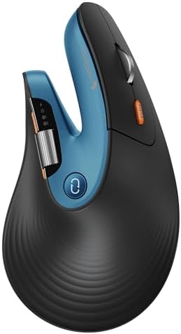 ProtoArc EM11 Pro Ergonomic Mouse for Large Hands, Side Scroll, Blue