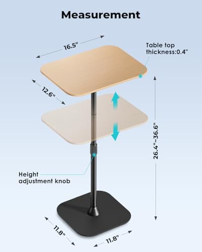 Viozon Floor Laptop Stand for Bed,Laptop Table, Small & Portable Standing Desk with Adjustable Height 26.7"-36.62", Quick Installation for Office,Conference Room,Living Room,Home Office,Bed/Sofa Side