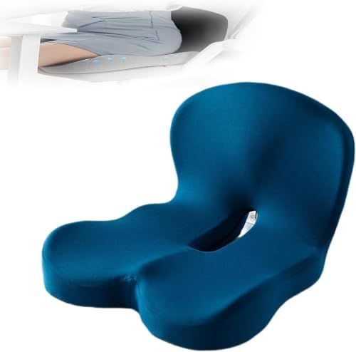 Orthopedic Seat Cushion, L-Shaped Memory Foam Back and Seat Cushion with Lumbar Support, Ergonomic Non-Slip Car Seat Cushion for Office Chair, Car, Wheelchair, Tailbone Pain Relief (C Type)