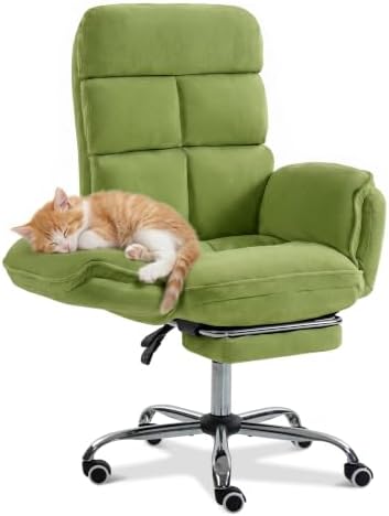 Big and Tall Office Chair with 90-180° Flip Armrests, 400lbs Ergonomic Computer Gaming Chair for Cross Legged Sitting, 155° Recline & Foot Rest - Wide Desk Task Chair for Home Office, Vanity, Study