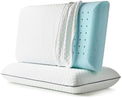 Weekender Cooling Gel Memory Foam Pillows for Sleeping – King Size, Set of 2, Ventilated Cooling Pillows for Side & Back Sleepers, Neck & Shoulder Support, Medium Firm, Washable Cover