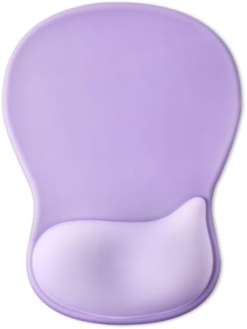 Gel Wrist Rest Mouse Pad, Ergonomic Mousepad with Wrist Support, Relieve Wrist Pain, Gaming Mousepad with Concave Design Cushion & Non-Slip PU Base, for Home Office Laptop Computer, Purple
