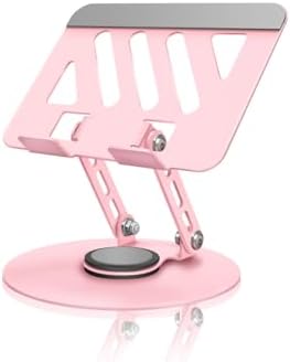 360° Rotating Tablet Stand - Pink |Adjustable Dual Rotary Shaft,Folding Design | Fits iPads & Tablets Up to 13" | Ideal for Work,Painting,Office,Travel,Home