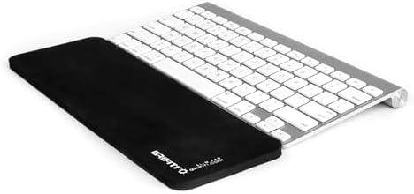 GRIFITI Slim Wrist Pad 12" x 4" x 0.22" Wrists Rest for 10keyless Thin Wireless Tenkeyless Computer Keyboards Ergonomic Keyboard Support Carpal Tunnel Resting (Black Nylon Surface)