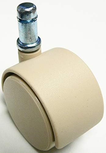 2" Chair Caster Wheel Chromcraft, tan, 7/16" x 7/8" or 11mm x 22mm Grip Ring stem, Pack of 5