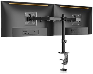 Bracwiser Dual Fully Adjustable Monitor Arm Stand Mount Fits Two Screen 13-32 inch 22lbs for Monitor Computer Screen 13 15 17 19 20 22 23 24 26 27 32inch VESA 75 100 (MD7442)