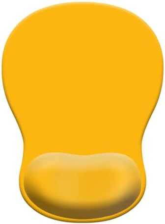 Gel Mouse Pad with Wrist Rest, Ergonomic Concave Wrist Support Mousepad with Non-Slip PU Base & Smooth Surface Comfortable Desk Accessories Mat for Office, Home Gaming and Study (07 Yellow)