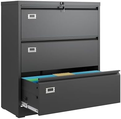 DEVAISE 3 Drawer Lateral File Cabinet for Home Office, Assembly Required