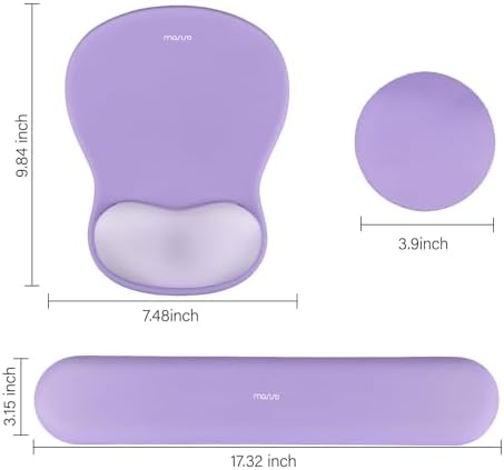 MOSISO Wrist Rest Support for Mouse Pad&Keyboard Set, Purple