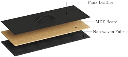 YAUKOMEL Nightstand Set of 2 with Fabric Drawer, Black Bedside Table