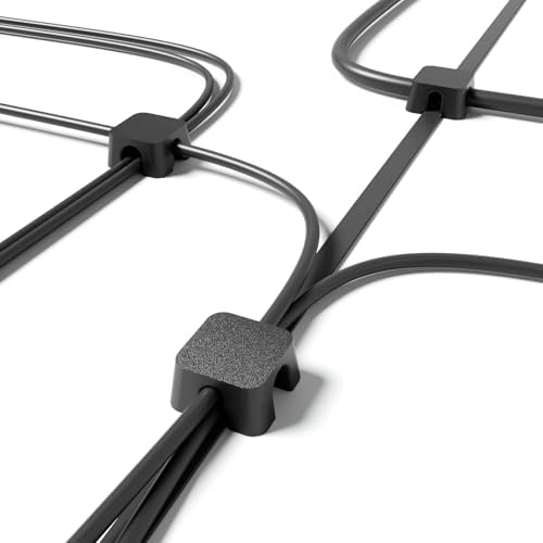 Magnetic Cable Organizer – Desktop Multipurpose Cord Keeper & Cable Management Clip for Home & Office (Black Block 10Pcs)