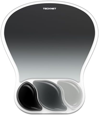 TECKNET Gel Mouse Pad with Wrist Support, Ergonomic Mouse Pad, Gray