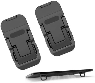 2PCS Laptop Stand, Portable Laptop Cooling Pad, Foldable Metal Keyboard Stand, Mini Keyboard Pillar (Black,Two Gears)