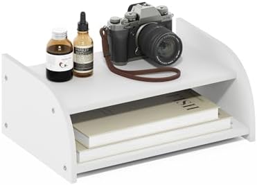 Furinno Classic 2-Tier Monitor Riser, Desk Organizers, Plain White