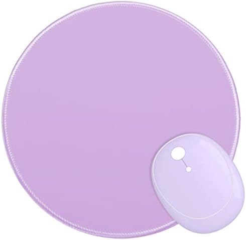 Dapesuom Round Mouse Pad, 8.7 x 8.7 Inch Premium-Textured Washable Non-Slip Rubber Base Cute Small Mouse Mat with Stitched Edge for Men Women Wireless Computer Laptop Gaming Desk Accessories, Purple