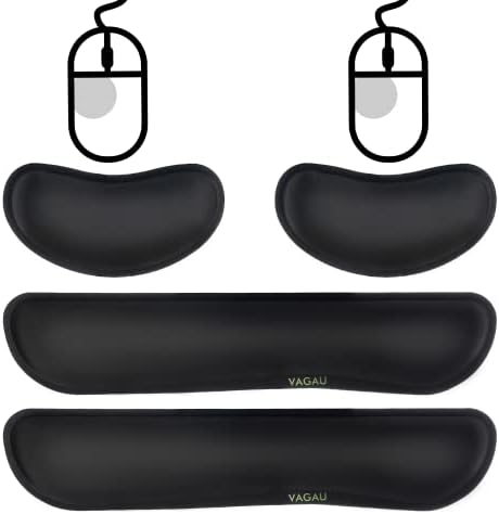 VAGAU Premium Keyboard Wrist Rest and Mouse Pad Wrist Support (2 Pack)