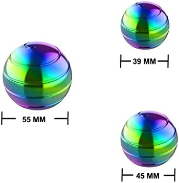 Kinetic Spinning Desk Toy Metal Fidgets ADHD 1.54in Rainbow