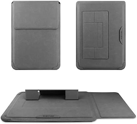 HoYiXi 15 16 Inch Laptop Sleeve Case Leather Bag for MacBook Pro 16 2021 & 2019/ASUS Vivobook 15/Huawei MateBook D15/HP 15.6" PC/MacBook Pro 15/Surface Laptop 3/Dell Inspiron 15/IdeaPad, Gray