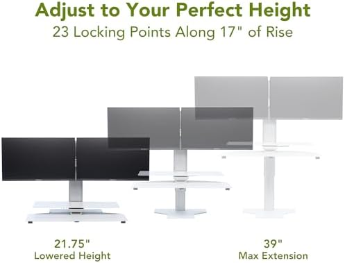 Perfect POSTURE Standing Desk Converter - Dual Monitor Riser - 18" Lift