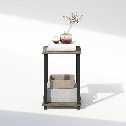 Furinno Simplistic Toolless 2-Tier Compact Night Stand, French Oak