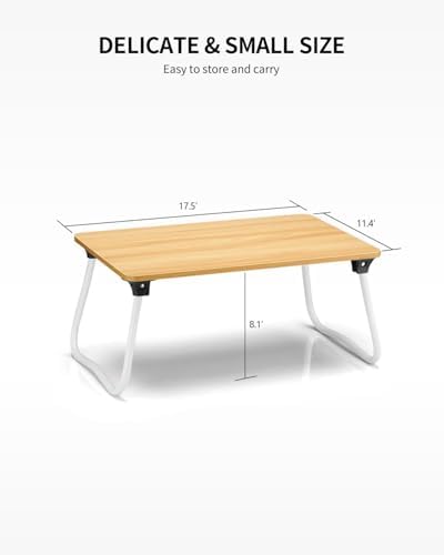 Ruxury Foldable Lap Desk Laptop Stand Bed Desk Table Tray, Breakfast Serving Tray, Portable & Lightweight Mini Table, Lap Tablet Desk for Sofa Couch Floor - Wood