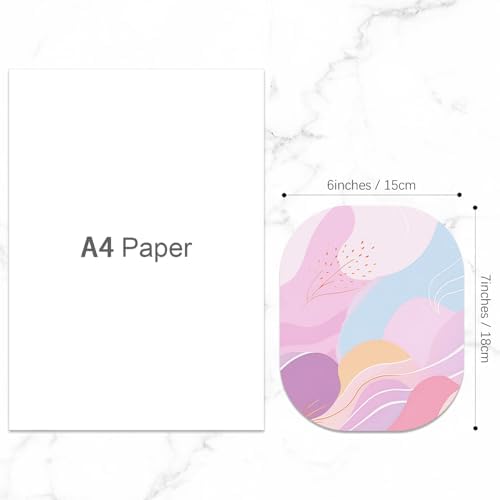 Small Mouse Pad, 6 x 7 Inch, Oval Mini Mouse Pad with Non-Slip Rubber Base for Laptop Wireless Mouse Keyboard Tray Mousepad, Wave Pattern